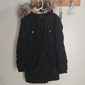 Steve Madden Faux Fur Hooded Parka Coat